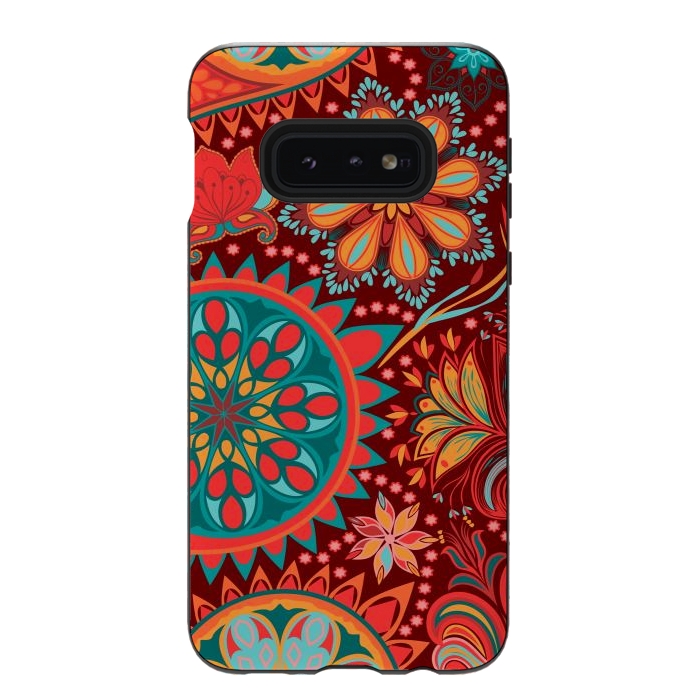 Galaxy S10e StrongFit Paisley Vintage Floral Motif Ethnic Seamless Background by ArtsCase