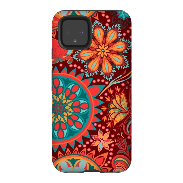 Pixel 4 StrongFit Paisley Vintage Floral Motif Ethnic Seamless Background by ArtsCase