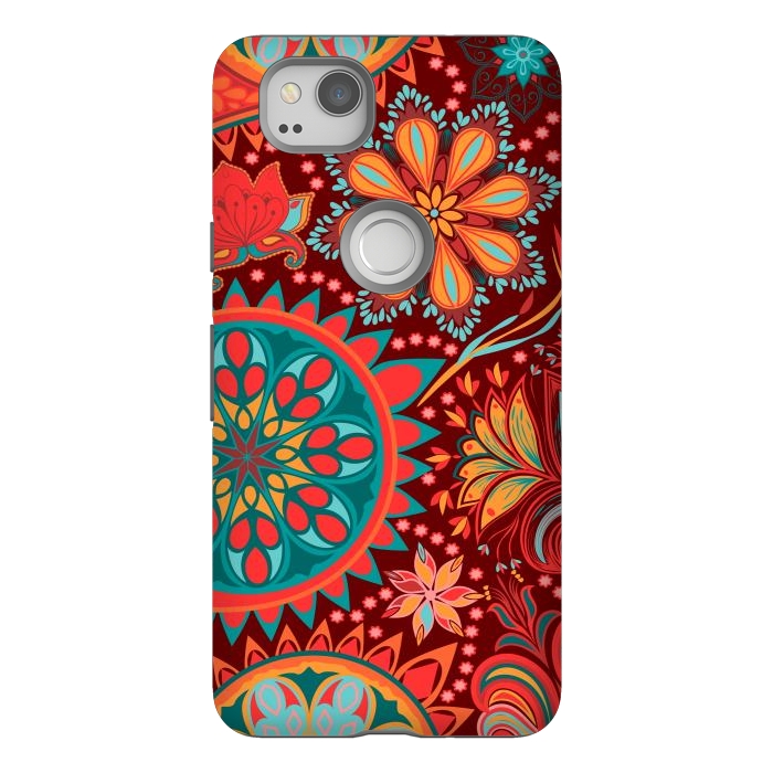 Pixel 2 StrongFit Paisley Vintage Floral Motif Ethnic Seamless Background by ArtsCase