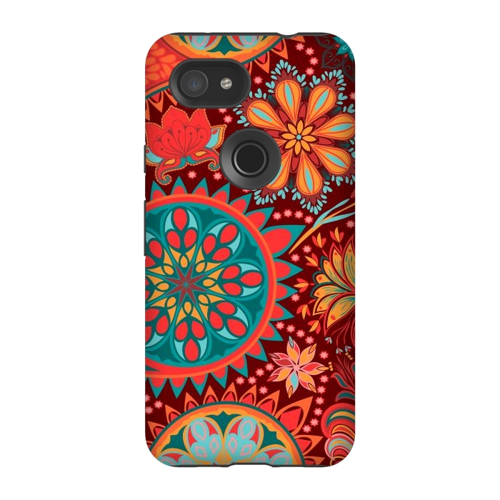 Pixel 3A StrongFit Paisley Vintage Floral Motif Ethnic Seamless Background by ArtsCase