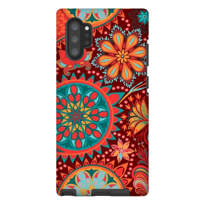 Galaxy Note 10 plus StrongFit Paisley Vintage Floral Motif Ethnic Seamless Background by ArtsCase