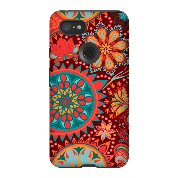 Pixel 3XL StrongFit Paisley Vintage Floral Motif Ethnic Seamless Background by ArtsCase