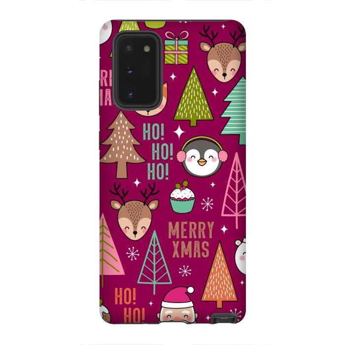 Galaxy Note 20 StrongFit Pine Trees and Christmas Elements Seamless Pattern by ArtsCase