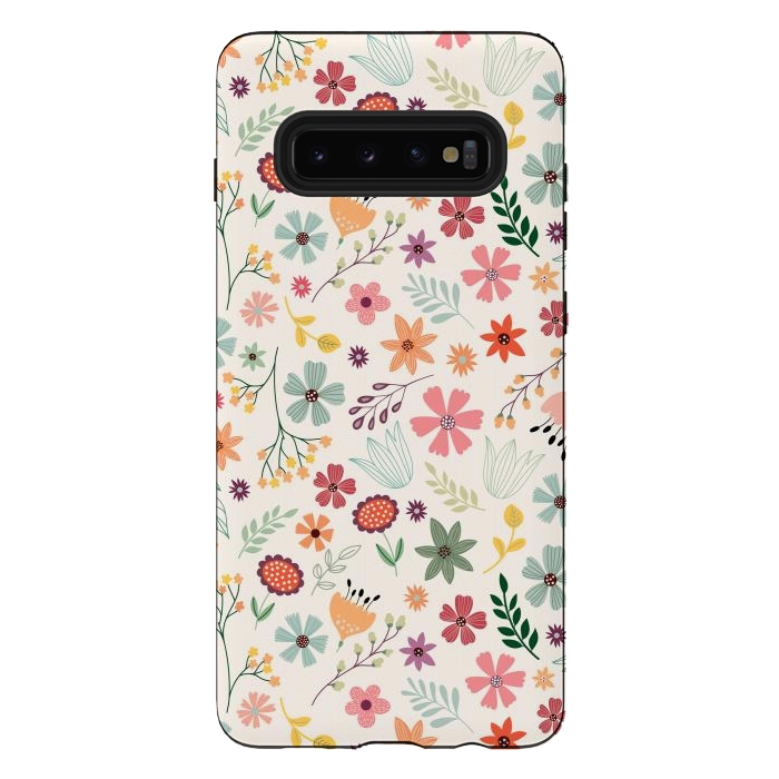 Galaxy S10 plus StrongFit Pretty Flowers Pattern Design XIII by ArtsCase