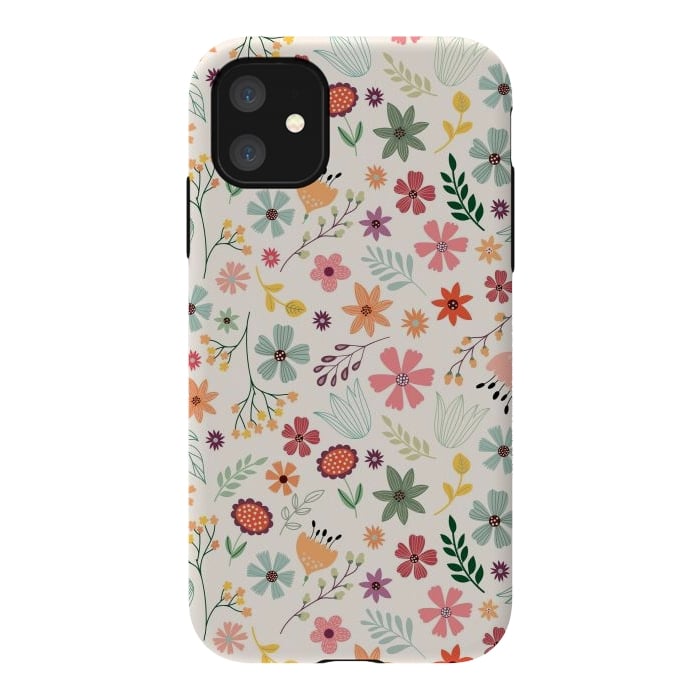 iPhone 11 StrongFit Pretty Flowers Pattern Design XIII by ArtsCase