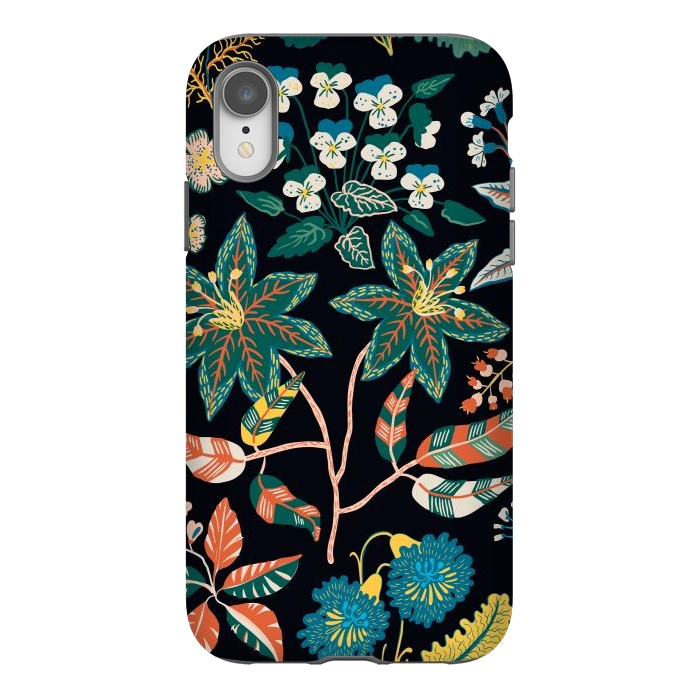 iPhone Xr StrongFit Randomly Scattered Botanical Motifs by ArtsCase