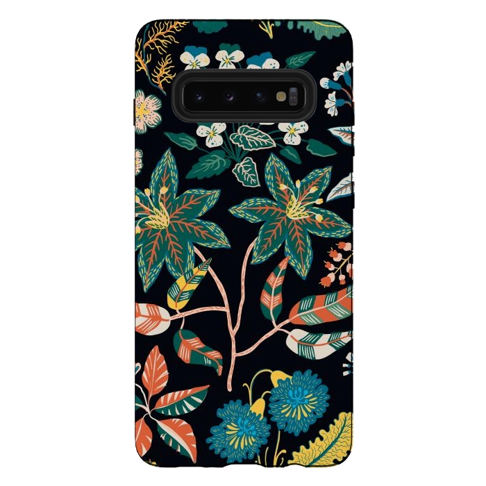 Galaxy S10 plus StrongFit Randomly Scattered Botanical Motifs by ArtsCase