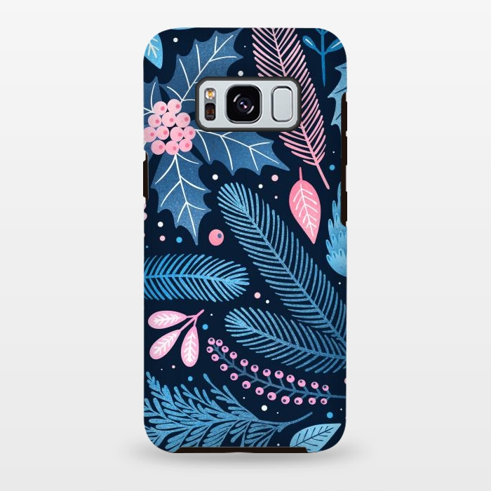 Galaxy S8 plus StrongFit Seamless Christmas Pattern with Winter Plants. by ArtsCase