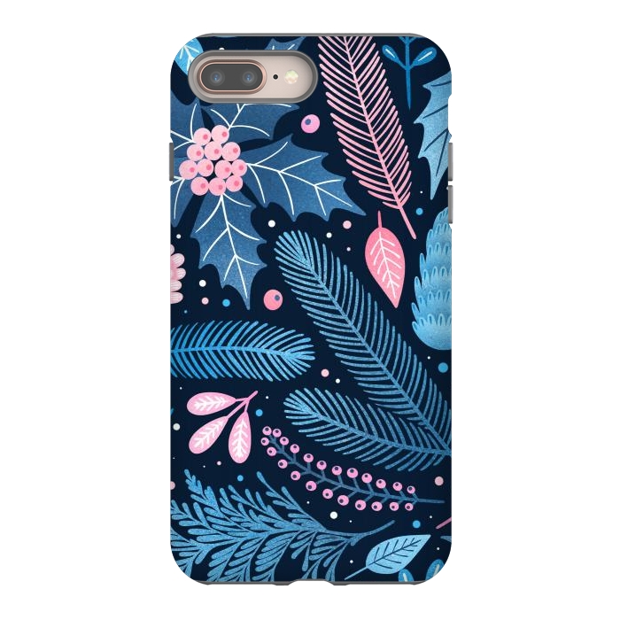 iPhone 8 plus StrongFit Seamless Christmas Pattern with Winter Plants. by ArtsCase
