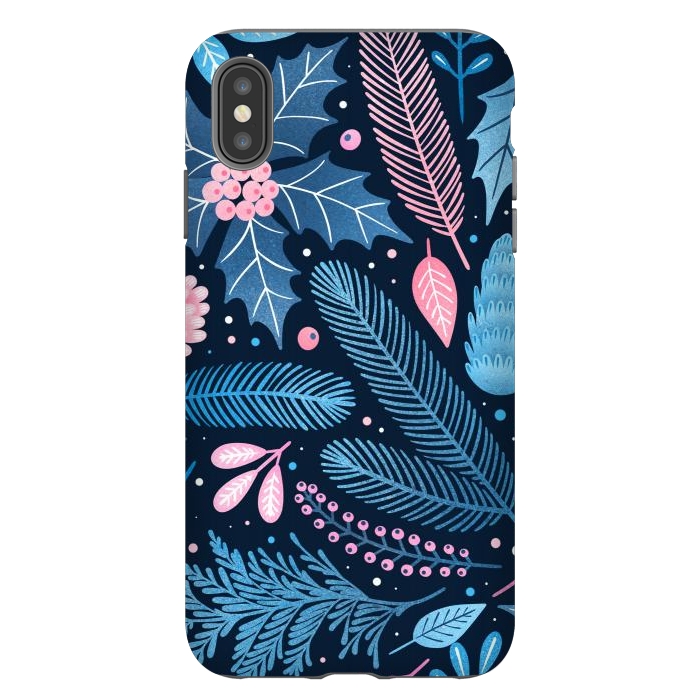iPhone Xs Max StrongFit Seamless Christmas Pattern with Winter Plants. by ArtsCase