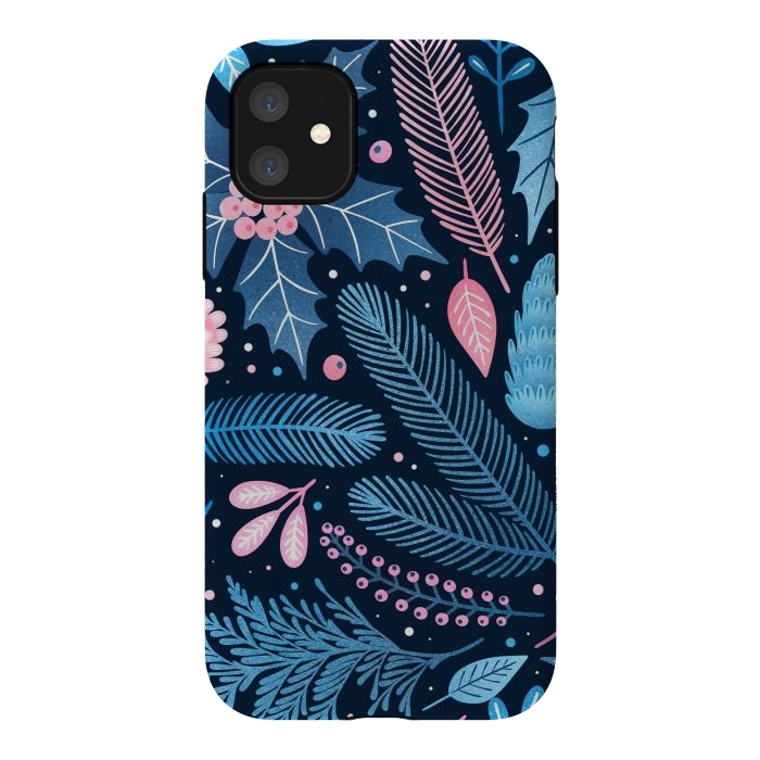 iPhone 11 StrongFit Seamless Christmas Pattern with Winter Plants. by ArtsCase