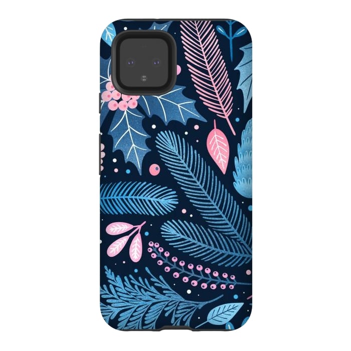 Pixel 4 StrongFit Seamless Christmas Pattern with Winter Plants. by ArtsCase