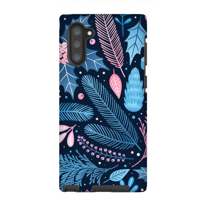 Galaxy Note 10 StrongFit Seamless Christmas Pattern with Winter Plants. by ArtsCase