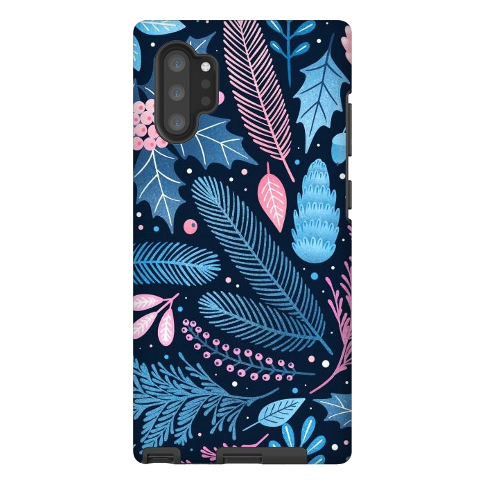 Galaxy Note 10 plus StrongFit Seamless Christmas Pattern with Winter Plants. by ArtsCase