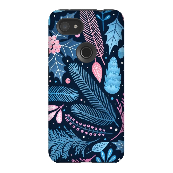 Pixel 3AXL StrongFit Seamless Christmas Pattern with Winter Plants. by ArtsCase