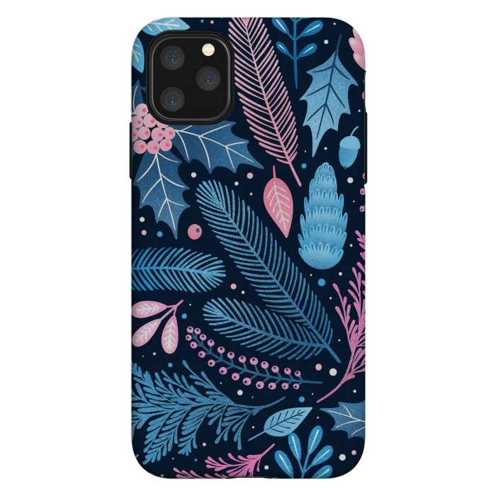 iPhone 11 Pro Max StrongFit Seamless Christmas Pattern with Winter Plants. by ArtsCase