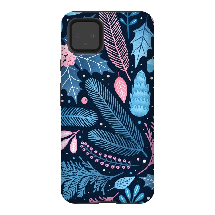 Pixel 4XL StrongFit Seamless Christmas Pattern with Winter Plants. by ArtsCase