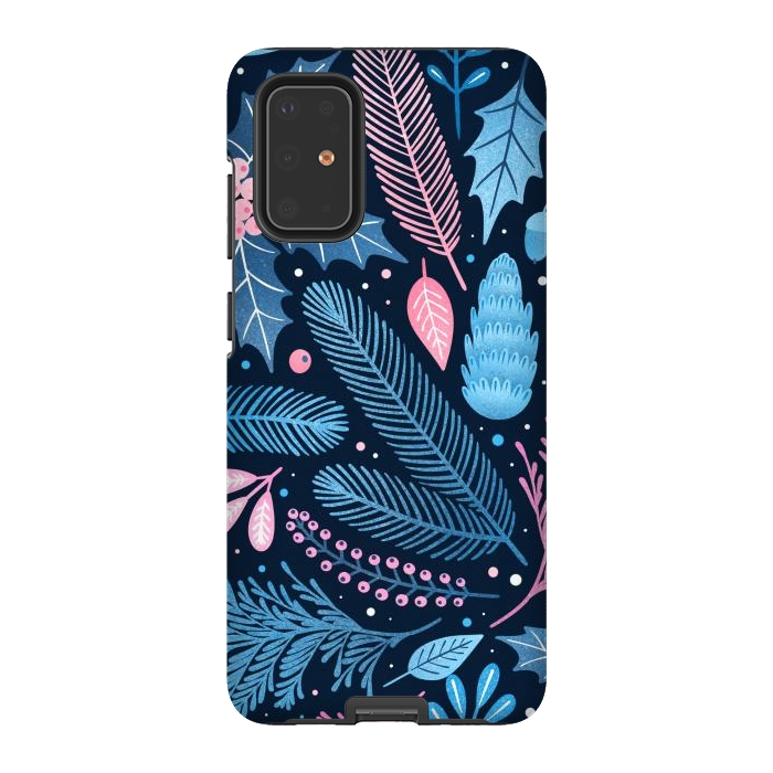 Galaxy S20 Plus StrongFit Seamless Christmas Pattern with Winter Plants. by ArtsCase