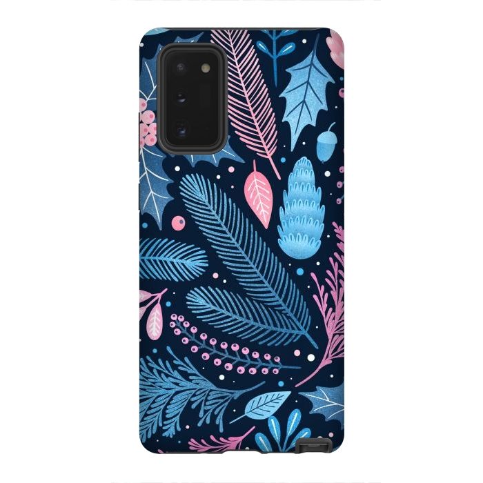 Galaxy Note 20 StrongFit Seamless Christmas Pattern with Winter Plants. by ArtsCase