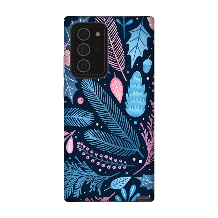 Galaxy Note 20 Ultra StrongFit Seamless Christmas Pattern with Winter Plants. by ArtsCase