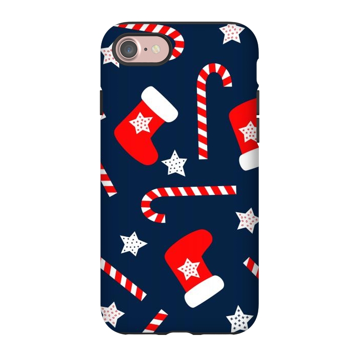 iPhone 7 StrongFit Seamless Christmas Pattern with Xmas Socks by ArtsCase