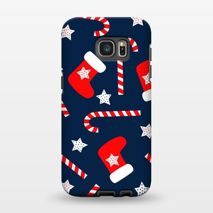 Galaxy S7 EDGE StrongFit Seamless Christmas Pattern with Xmas Socks by ArtsCase