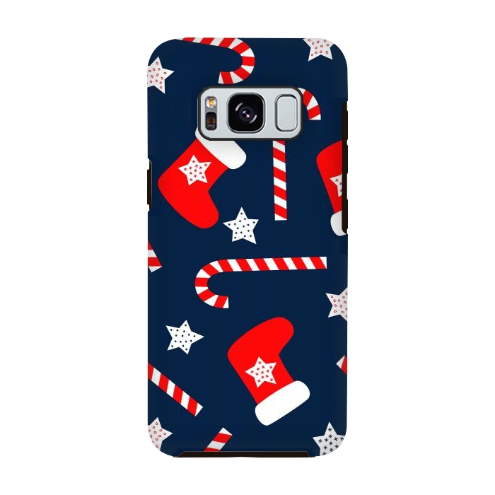 Galaxy S8 StrongFit Seamless Christmas Pattern with Xmas Socks by ArtsCase