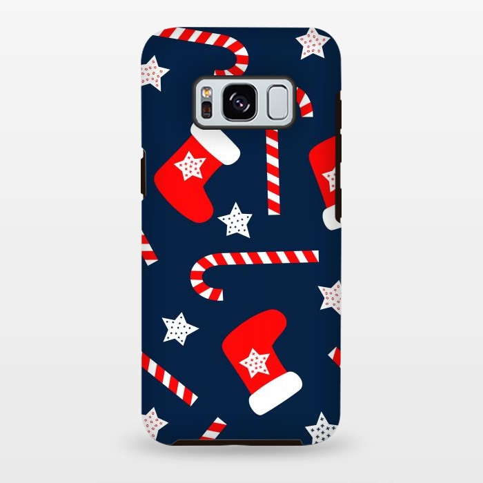 Galaxy S8 plus StrongFit Seamless Christmas Pattern with Xmas Socks by ArtsCase