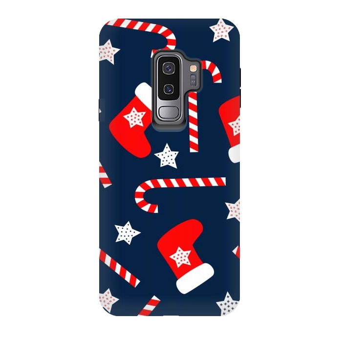 Galaxy S9 plus StrongFit Seamless Christmas Pattern with Xmas Socks by ArtsCase
