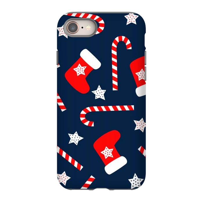 iPhone 8 StrongFit Seamless Christmas Pattern with Xmas Socks by ArtsCase