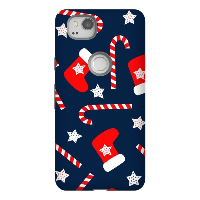 Pixel 2 StrongFit Seamless Christmas Pattern with Xmas Socks by ArtsCase