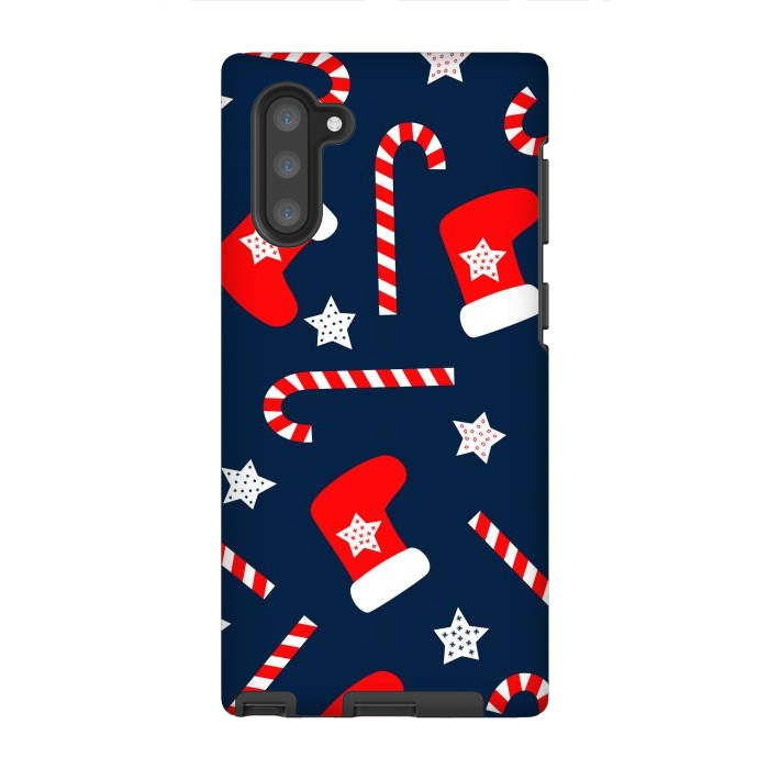 Galaxy Note 10 StrongFit Seamless Christmas Pattern with Xmas Socks by ArtsCase