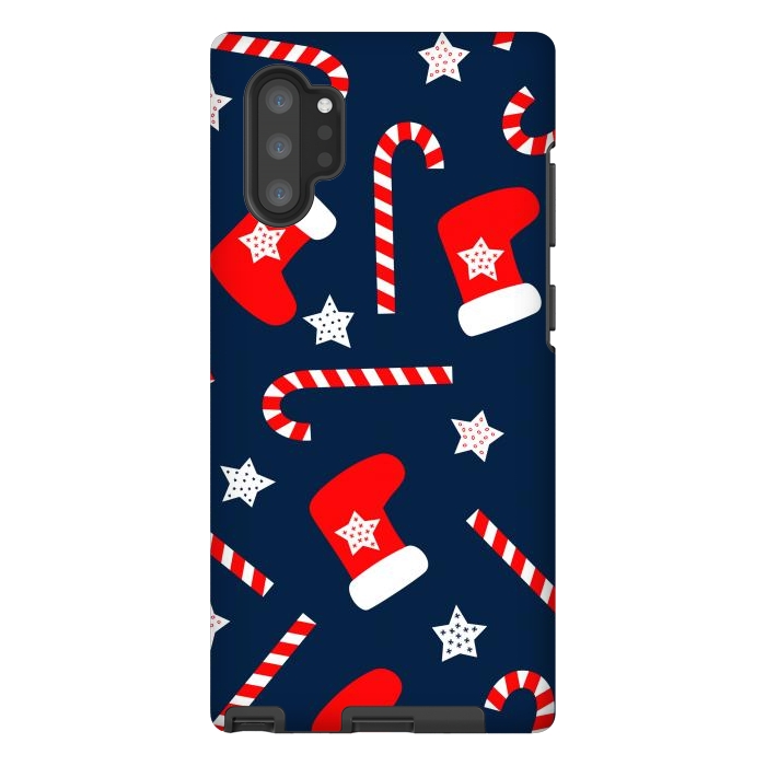 Galaxy Note 10 plus StrongFit Seamless Christmas Pattern with Xmas Socks by ArtsCase