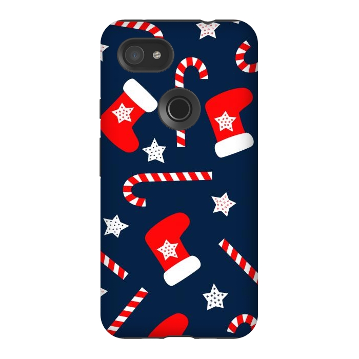 Pixel 3AXL StrongFit Seamless Christmas Pattern with Xmas Socks by ArtsCase