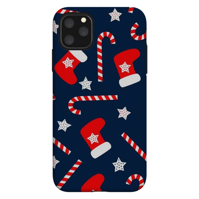 iPhone 11 Pro Max StrongFit Seamless Christmas Pattern with Xmas Socks by ArtsCase