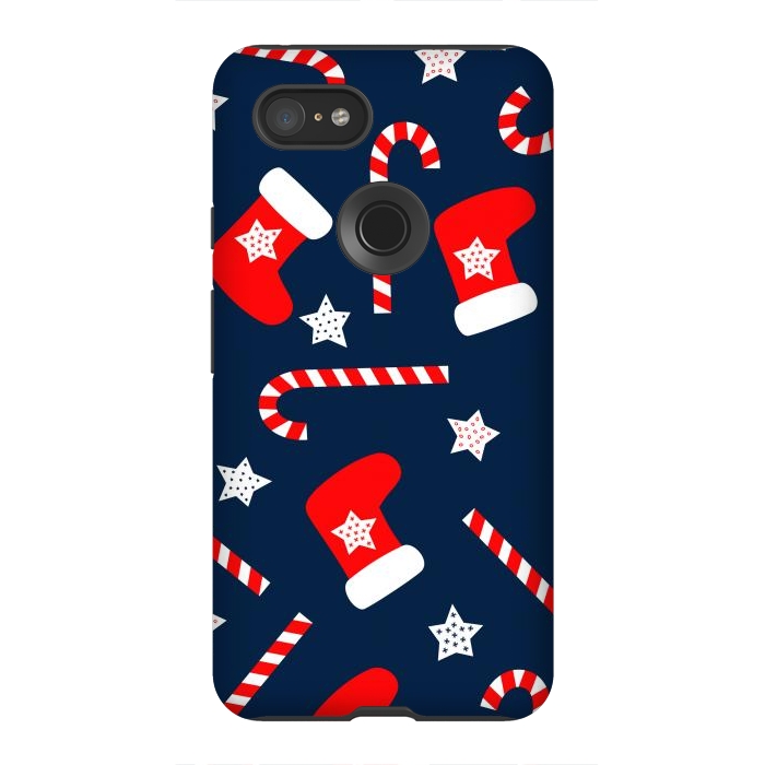 Pixel 3XL StrongFit Seamless Christmas Pattern with Xmas Socks by ArtsCase