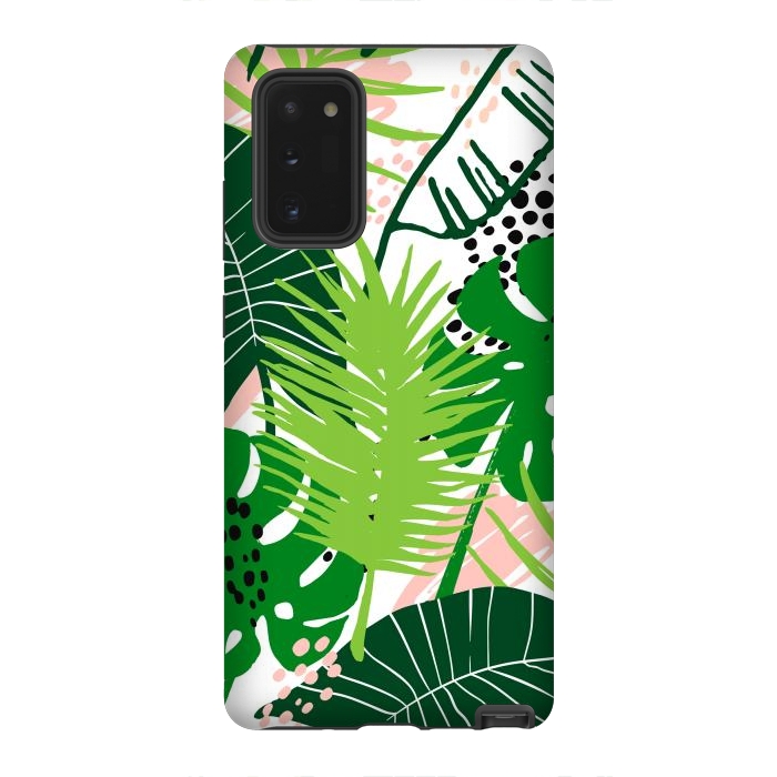 Galaxy Note 20 StrongFit Seamless Exotic Pattern with Green Tropical Leaves by ArtsCase