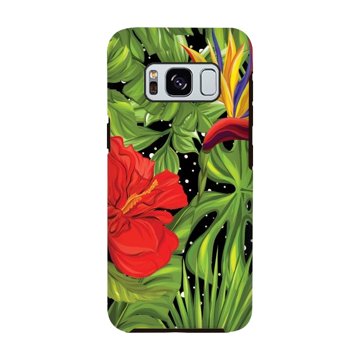 Galaxy S8 StrongFit Seamless Pattern Background with Tropical Plants Monstera by ArtsCase