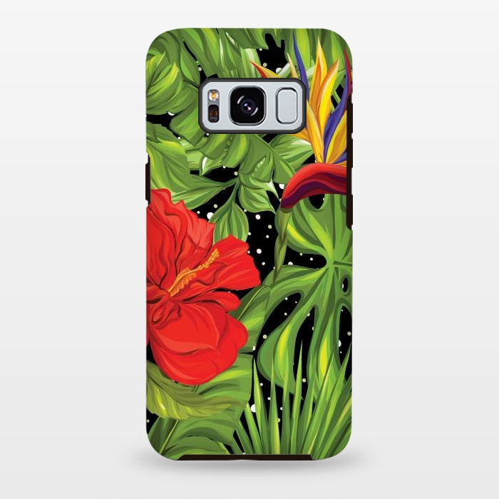 Galaxy S8 plus StrongFit Seamless Pattern Background with Tropical Plants Monstera by ArtsCase