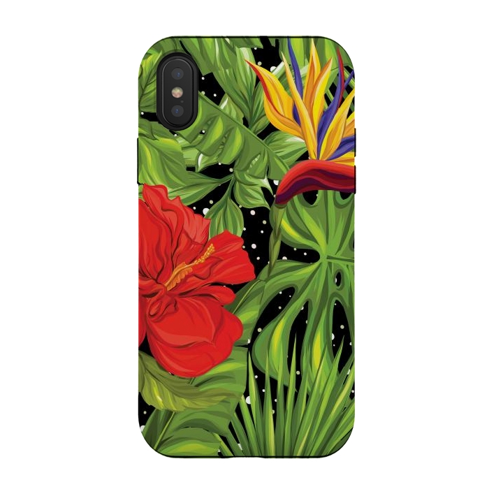 iPhone Xs / X StrongFit Seamless Pattern Background with Tropical Plants Monstera by ArtsCase