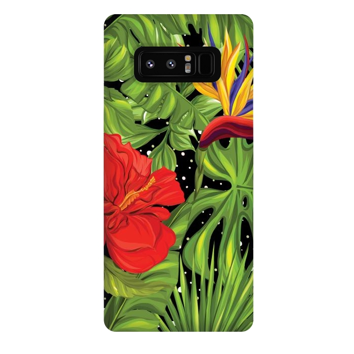 Galaxy Note 8 StrongFit Seamless Pattern Background with Tropical Plants Monstera by ArtsCase
