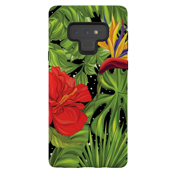 Galaxy Note 9 StrongFit Seamless Pattern Background with Tropical Plants Monstera by ArtsCase