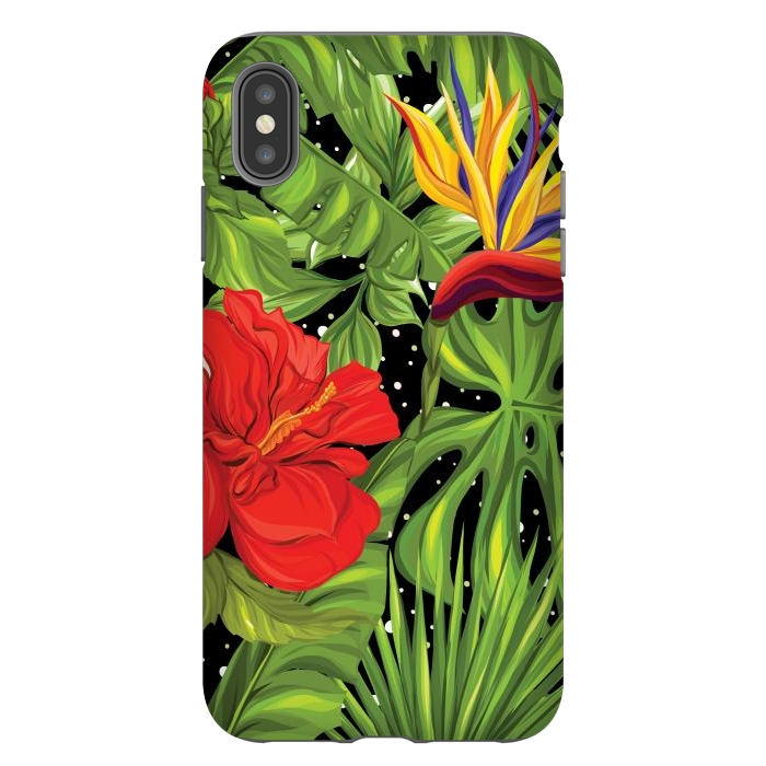 iPhone Xs Max StrongFit Seamless Pattern Background with Tropical Plants Monstera by ArtsCase