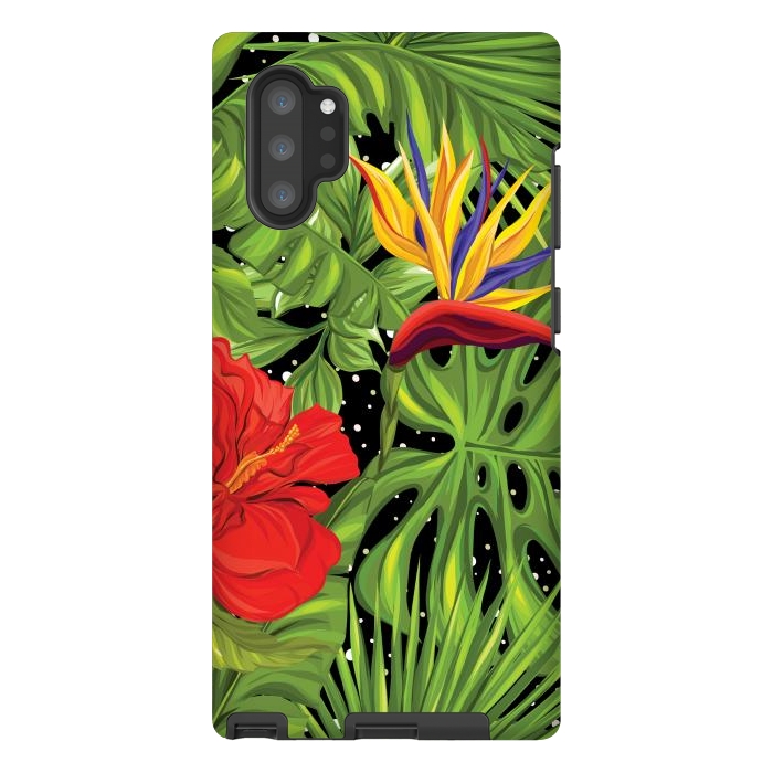 Galaxy Note 10 plus StrongFit Seamless Pattern Background with Tropical Plants Monstera by ArtsCase
