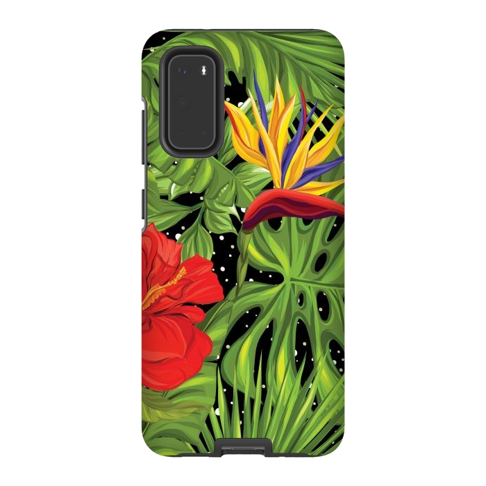 Galaxy S20 StrongFit Seamless Pattern Background with Tropical Plants Monstera by ArtsCase