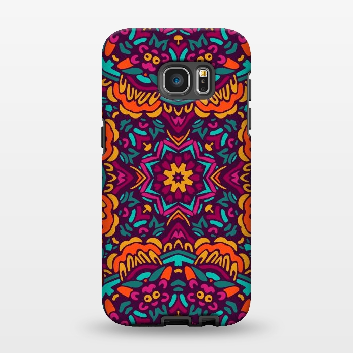 Galaxy S7 EDGE StrongFit Tiled Floral Doodle Design by ArtsCase