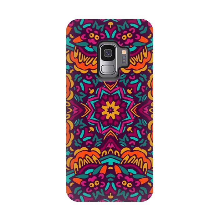 Galaxy S9 StrongFit Tiled Floral Doodle Design by ArtsCase