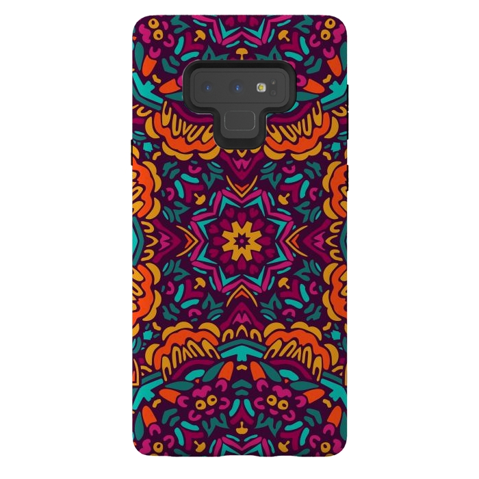 Galaxy Note 9 StrongFit Tiled Floral Doodle Design by ArtsCase