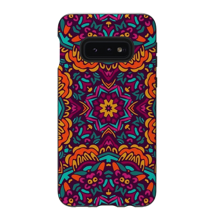 Galaxy S10e StrongFit Tiled Floral Doodle Design by ArtsCase