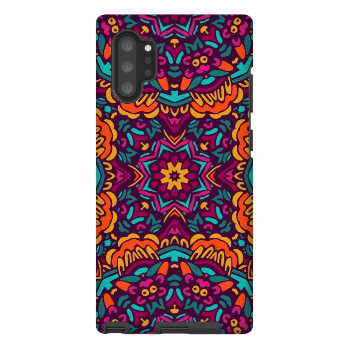 Galaxy Note 10 plus StrongFit Tiled Floral Doodle Design by ArtsCase